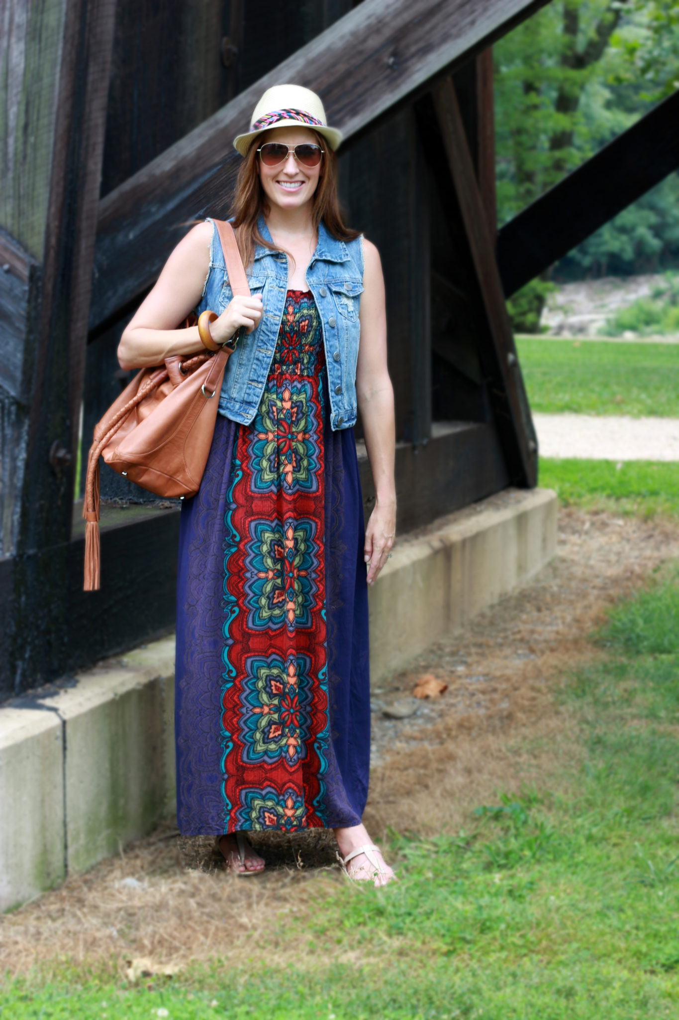 Maxi Dress and Denim Look