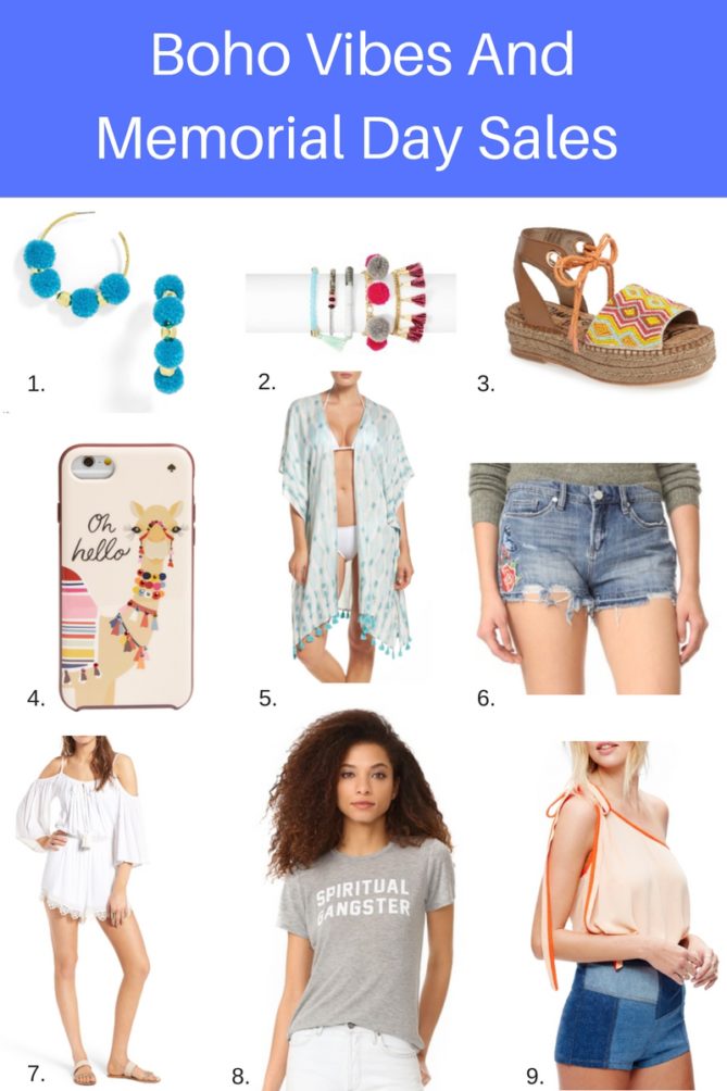 Boho Vibes and the memorial day sales.