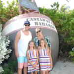 10 tips to booking a Disney Cruise shared by popular family travel blogger, The Fashionista Momma; family on Castaway Cay.