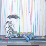 Carlsbad Mural Walk featured by popular Family Travel Blog, The Fashionista Momma; tiger art work in Carlsbad California