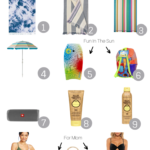 Must Haves For A Beach Day With Kids featured by popular US Mom Blog, The Fashionista Momma; collage of must have items for a beach day.